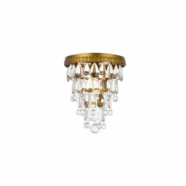 Lighting Business 1219F9BR-RC Nordic 1 Light Flush Mount; Brass LI3473669